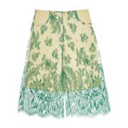 Mint Blonde Shorts med Blomsterbroderi