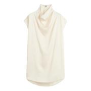 Satin Tragt-Hals Top