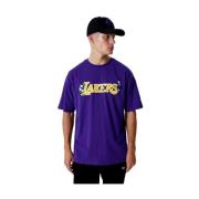 Lilla Lakers NBA Blomstret Grafisk T-shirt