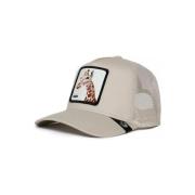 Beige høj trucker kasket med giraf print