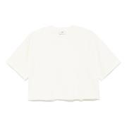 Hvid Crew Neck Logo Patch T-shirt