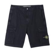 Navy Blue Bermuda Slim Shorts