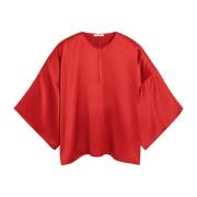 Elegant Satinbluse med Oversized Pasform