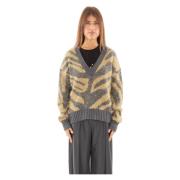 Animalier V-Neck Sweater i GRIGIO