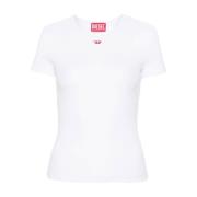 Hvid Stretch Bomulds T-shirt med Logo