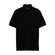 Sort Polo Shirt med Logo Print