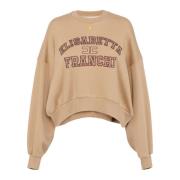 Cropped bomuld logo college sweatshirt