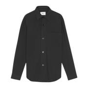 Sort Overshirt med Logo Knapper