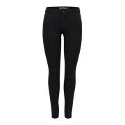 Sort Skinny Zip Jeans Efterår/Vinter Kvinder