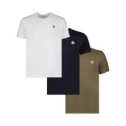 3 Pakke T-shirt - Hvid-Army-Sort