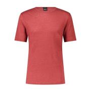 Linned Rund Hals T-Shirt