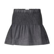 Flared Cotton Sweat Mini Skirt