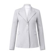 Elegant Snap Button Jersey Blazer