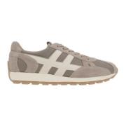 Beige Ruskind Lav-Top Sneakers