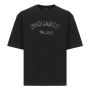 Sort Bomuldst-shirt med Logo