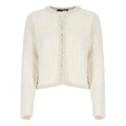 Paillet Lurex Cardigan Sweater Ivory