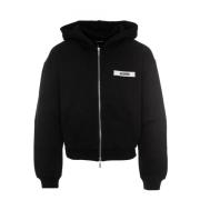 Zip Hoodie med Gros Grain Logo