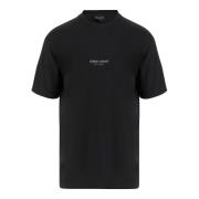 Logo Bomuld T-shirt Sort Crew Neck