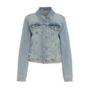 Vintage Denim Cropped Jacket Blue