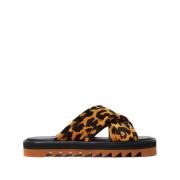 Leopard Print Åbne Tå Sandaler