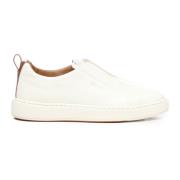 Hvide læder slip-on sneakers