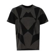 Geometrisk Crew-neck T-shirt til Afslappet Garderobe