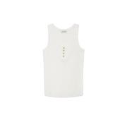 Ivory Alesia Tank Top med Guld Knapper