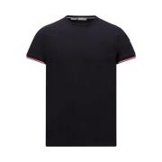 T-shirt med tricolor trim - Navy