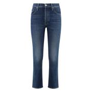 Cropped Skinny Jeans med Metal Detaljer