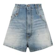 Denim Shorts med Baglogo Mærke