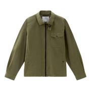 Olivengrøn Gabardin Overshirt