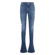 Skinny Jeans med Metal Detaljer