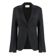 Polyester Lapel Krave Blazer med Lommer