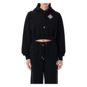 Sort Strikvarer Pearl Diamond Cropped Hoodie