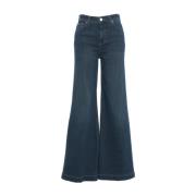 Blå Wide-Leg Jeans Højtaljet Chic