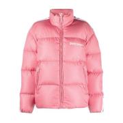 Rosa Kontrast Logo Puffer Jakke