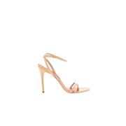 Nude Patent Leather Cross Strap Sandal