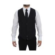 Stribet uldvest elegant stil