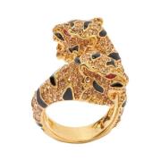 Tiger Bejeweled Guld Ring