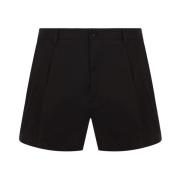 Sort Bomuld Stretch Shorts