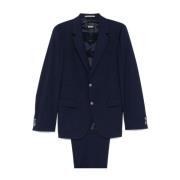 Navy Blue Kjole med knapper