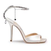 Krystal Kæde Elfenben Satin Sandal