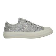 Glitter Low-Top Sneakers med Logo Print