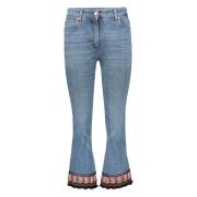 Broderet Slidt Hem Jeans