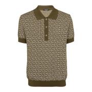 Wool polo shirt with monogram