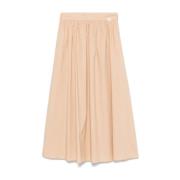 Beige Draperet Maxi Nederdel