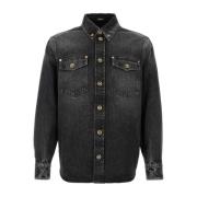 Stilfuld Sort Denim Skjorte