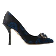 Blå Krystalpyntede Elegante Pumps