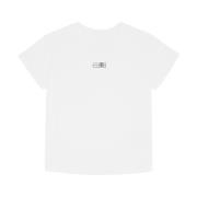 Minimalistisk Hvid T-shirt med Distinkte Numre