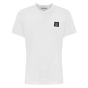 Hvid Bomuld T-shirt med Logo Patch